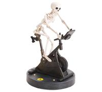 Generico Skeleton Decor - Resin Funny Animated Skeleton Figure, Desktop or Shelf Ornament with Sspining Bike, Novelty Mantel Decoration | Spooky Home Display, Party Decoration, Creepy Seasonal Prop