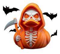 Generico Skeleton Duck Figurine - Gothic Horror Duck Holding Sickle Ornament | Collectible G0thic Decoration | Decorations For Car Dashboard Bookshelf Study Table Halloween Dark Themed Home Display