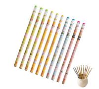 Generico Sketching Sticks - Drawing Instrument for Art | Ten Units Shatterproof with Rubbers & Animated Illustration Design, Youth Utensils for Classroom, Learning, Party Favors and School