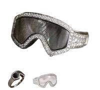 Generico Ski Goggle Shaped Ring, Ski Goggle Shaped Adjustable Ring - Unique Winter Sports Jewelry for Women Men (Black)