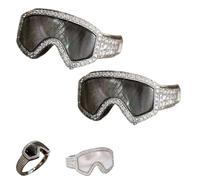 Generico Ski Goggle Shaped Ring, Ski Goggle Shaped Adjustable Ring - Unique Winter Sports Jewelry for Women Men (2*Black)