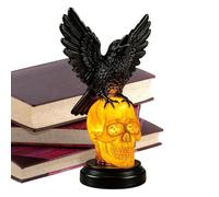 Generico Skull Lamp Spooky Scary Gothic | Resin Festive LED Night Lights | Resin Festive LED Night Lights - 8x10x15cm 230g Crow Skull Decor with Warm Glow for Halloween Parties, Desks, and Haunted Hou