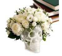 Generico Skull Planter - Gothic Wall Mounted Vase Flower Pot | Dark Home Decor For Succulents, Artificial Plants And Flowers, Halloween Shelf Decoration, Gothic Skull Ornament 20x15x10cm