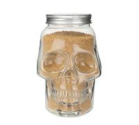 Generico Skull Salt Container, Pepper Skull Jar, Reusable Spooky Decor with Lid, Sturdy Airtight Storage for Home Bathroom Kitchen Dining Baking Cooking Household Outdoor Camping Bar Coffee Station