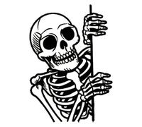 Generico Skull Yard Sign, Spooky Halloween Skeleton Peeping Corner Stakes, Decorative Signage for Front Door Lawn Pathway Driveway Backyard Farmhouse Porch Holiday Party Landscape Use
