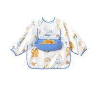 Generico Sleeved Bib - Waterproof Full-Coverage Feeding Smock with Catch Pocket, Easy-Clean Art & Mealtime Apron | for Highchair, Painting, Daycare & Travel