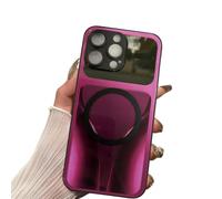 Generico Slim Shockproof Luxury Cover for Iphone, Magnetic Tempered Glass Phone Case - Shockproof, Wireless Charging, Anti-Scratch Anti-Fingerprint Protective Cover (for iPhone 16 Plus,Pink)
