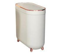 Generico Slim Toilet Trash Can, Narrow Garbage Can with Lid Compact Waste Bin, Space Saving Design, Paper Waste Container, for Toilet Small Restroom Vanity Corner