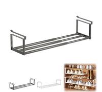 Generico Slimdescent Cabinet Telescopic Shelf, Multifunctional Hanging Cabinet Telescopic Shelf, for Storing Shoe Cloth,Snack, Non-Slip, No Punch (Black 11.8-19.6in)