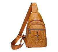 Generico Sling Bags, Chest Sling Backpack, Lightweight Shoulder Bag, Shoulder Slings Purse, Waterproof Fanny Pack for Work, Travel, Shopping, Polyester & PU Leather, 310g, 18x6x31cm