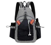 Generico Sling Chest Bag, Sports Travel Backpack, Casual Shoulder Pack, Waterproof Oxford Material, Multiple Storage Pockets, for School Travel Gym Daily Use, 10.24x6.3x17.32 Inches Black 1 Piece