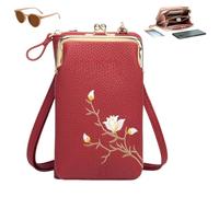 Generico Sling Cross-Body Wallet with Cell Phone Holder, Light Multiple Slots Women Wallets, Retro Anti-Theft Coin Clutch Bag