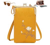 Generico Sling Cross-Body Wallet with Cell Phone Holder, Light Multiple Slots Women Wallets, Retro Anti-Theft Coin Clutch Bag