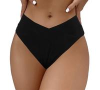 Generico Slip Bikini Donna Mare Senza Cuciture Lavabile Costume Mare Bikini Triangolo Brasiliana Vita Alta Curvy Tanga Bagno Taglie Forti Cotone Costumi Nuoto Sportivi Nero Mutande Slip Spiaggia Surf