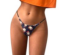 Generico Slip da Ciclo Mestruale Lovable Slip Donna Perizoma da Donna Sexy con Stampa Natalizia Comode Mutandine a Vita Bassa Traspiranti Antisfregamento Cosce Donna Mutande Donna (Navy, S)