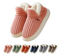 Generico Slipper Booties Women Men, Cozy Stylish Winter Fuzzy Warm Thick-Soled Plush House Cloud Slides (38-39,Pink)