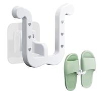 Generico Slippers Hanger Rack - Wall Mount Bathroom Slipper Rack | No Drill Shoe Holder | Adhesive Slipper Storage Hook For Bathroom, Balcony, Door, Entrance, Space Saving Home Organization Use