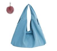 Generico Slouchy Hobo Underarm Satchel for Women,Corduroy Trendy Wide Strap Shoulder Bag,Retro Large Capacity Casual Tote Bag