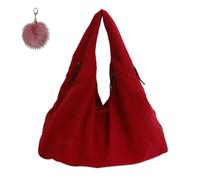 Generico Slouchy Hobo Underarm Satchel for Women,Corduroy Trendy Wide Strap Shoulder Bag,Retro Large Capacity Casual Tote Bag