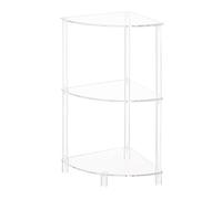 Generico Small Acrylic Corner Table - 3-Tier Small Table Furniture | Clear Triangle Corner Side Tables For Spaces, Accent Tablle Fsor Living Room, Bedroom And Balcony And Others