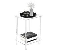 Generico Small Bedside Table | Transparent Acrylic Tall End Tables for Small Spaces,Space-Saving Storage Shelves for Businesses Bedrooms