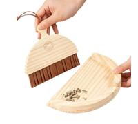 Generico Small Brush And Dustpan Set - Wood | Portable Tabletop Cleaner