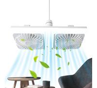 Generico Small Ceiling Fan with Light | 3-Speed Powerful Timer Double-Head Adjustable | Screw In Ceiling Fan LED Lights,Dorm Office Apartment Bedroom Living Room Kitchen