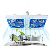 Generico Small Ceiling Fan with Light | 3-Speed Powerful Timer Double-Head Adjustable | Screw In Ceiling Fan LED Lights,Dorm Office Apartment Bedroom Living Room Kitchen