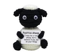 Generico Small Crochet Animals, Sheep Doll, Soft Wool Handmade Charm Lightweight Strong Build Inspirational Motivational, Animal Plush Toy for Kids Adults Present, 2.36x2.36x3.74 Inches, Black