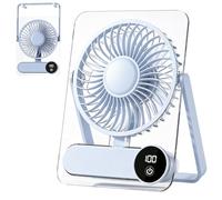 Generico Small Desk Fan - 1200mAh Rechargeable, 100 Speeds Digital Display