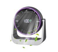 Generico Small Desk Fan - LED Display Rechargeable Quiet Personal Table Fan | Touch Control Large Battery Wall Mount Desktop Cooling Fans Turbine Air Circulator Device