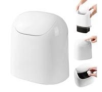 Generico Small Desktop Trash Bin, Tabletop Garbage Container, Portable Waste Basket With Lid, Compact Anti Slip Mini Rubbish Holder For Kitchen Bathroom Office, Home Hotel Apartment