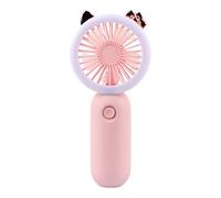Generico Small Handheld Fan - 15cm Pocket Fan With Light | ABS USB Rechargeable Cooling Gadget, 3-Speed Personal Desktop Fans With LED Night Fill Light For Beach Travel Festival Stroller Desk Bedroom