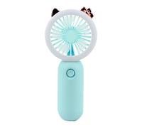 Generico Small Handheld Fan - 15cm Pocket Fan With Light | ABS USB Rechargeable Cooling Gadget, 3-Speed Personal Desktop Fans With LED Night Fill Light For Beach Travel Festival Stroller Desk Bedroom