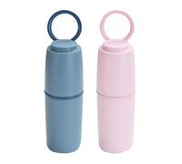 Generico Small Toothbrush Case, Portable Toothbrush Container for Camping | 2 Pieces PP Material Lightweight Easy Carry, Compact Brush Holder for Home Outdoor Travel, 8.07x2.36inches, Blue, Pink