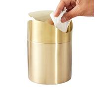 Generico Small Trash Bin Swing Top, Brushed Stainless Steel Garbage Cans, Waste Container Food Scraps and Recycling, Compact Tabletop Can for Kitchen, Countertop, Bathroom, Dorm