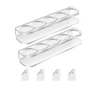 Generico Small Vial Holder, 2-Pack Wall Storage Rack, 5-Slot Acrylic Bottle Organizer, Space-Saving Fridge Shelf, Adhesive Mount, Secure Medicine Vial Storage for 1 Inch Diameter Bottles