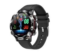 Generico Smartwatch con ECG, Misurazione Parametri Metabolici e Chiamata Bluetooth - Display AMOLED 1,43”, Sensori Salute Avanzati, IP67, Android/iOS (CINTURINO IN PELLE, NERO)