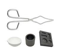 Generico Smelting Kit - Ingot Molds for Casting Metal | 4 Pieces Portable Non Slip Handle | Graphite Crucible Set Purity Carbon Material Ring Necklace Bracelet Earring, Jewelry Making Home Workshop