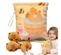 Genérico Snack Bag - Capybara Animal Plush Snack Bag - Huggable Soft Pendant with 4 Cute Dolls for Picnic School Chips Candy Fudge Chocolate Boys Girls