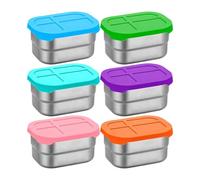 Generico Snack Containers, Food Box, 2.44x3.93x2.16 Inches, Compact Size 8oz Small Reusable Stainless Steel 6 Pack, Lunch Storage for School, Toddler, Daycare, Dining, Home, Kitchen and Kids