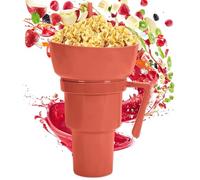 Generico Snack Drink Cup, Travel Food Container, Leakproof Double Holder, Spill-Resistant Lid, Compact Portable Design, Perfect for Outdoor Parties, Movie Nights, and Adult Travel Refreshments