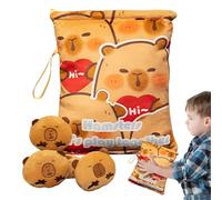 Genérico Snack Pouch - Plush Capybara Doll Snack Pouch, Huggable Soft Pendant with 4 Cute Dolls for Picnic School Chips Candy Fudge Chocolate Boys Girls