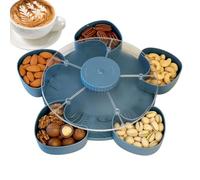 Generico Snack Tray with Lid - Snacks Serving Tray | Non-Slip Rotatable Divided Box | Non-Slip Base Party Serving Trays | for Vegetable Fruit Dipping Sauce Appetizer Travel Picnic Dining
