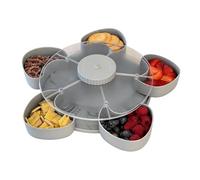 Generico Snack Tray with Lid - Snacks Serving Tray | Non-Slip Rotatable Divided Box | Non-Slip Base Party Serving Trays | for Vegetable Fruit Dipping Sauce Appetizer Travel Picnic Dining
