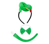 Generico Snake Headband Set - 12.6in Tail | Durable Polyester Material Bowtie, Animal Hair Hoop For Cosplay And Birthday Party, 3 Piece Jungle Theme Costume Accessory For Kids And School Events