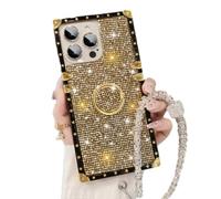Generico Snowdoves Sparkle Crystal Bracelet Phone Case, Clear Diamond Glitter Bling Sparkle Case, Glitter Bling Shiny Sparkle Diamond Clear Phone Cases (Rose Gold,14plus)
