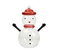 Generico Snowman Candy Jar, Festive Glass, 7.87x4.72 Inches Shaped Treat Container with Lid, Decorative Food Jar for Tabletop Displays, Party, Wedding, Banquet, Holiday, Kitchen, and Countertop