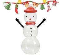 Generico Snowman Candy Jar, Festive Glass, 7.87x4.72 Inches Shaped Treat Container with Lid, Decorative Food Jar for Tabletop Displays, Party, Wedding, Banquet, Holiday, Kitchen, and Countertop