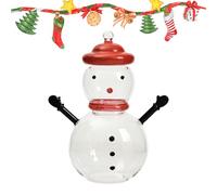 Generico Snowman Candy Jar, Glass Food Canister, Christmas Treat Container, Festive Decorative Lid, Holiday Table Display, Home Party Use, 7.09/9.25 Inches Clear 1 Piece